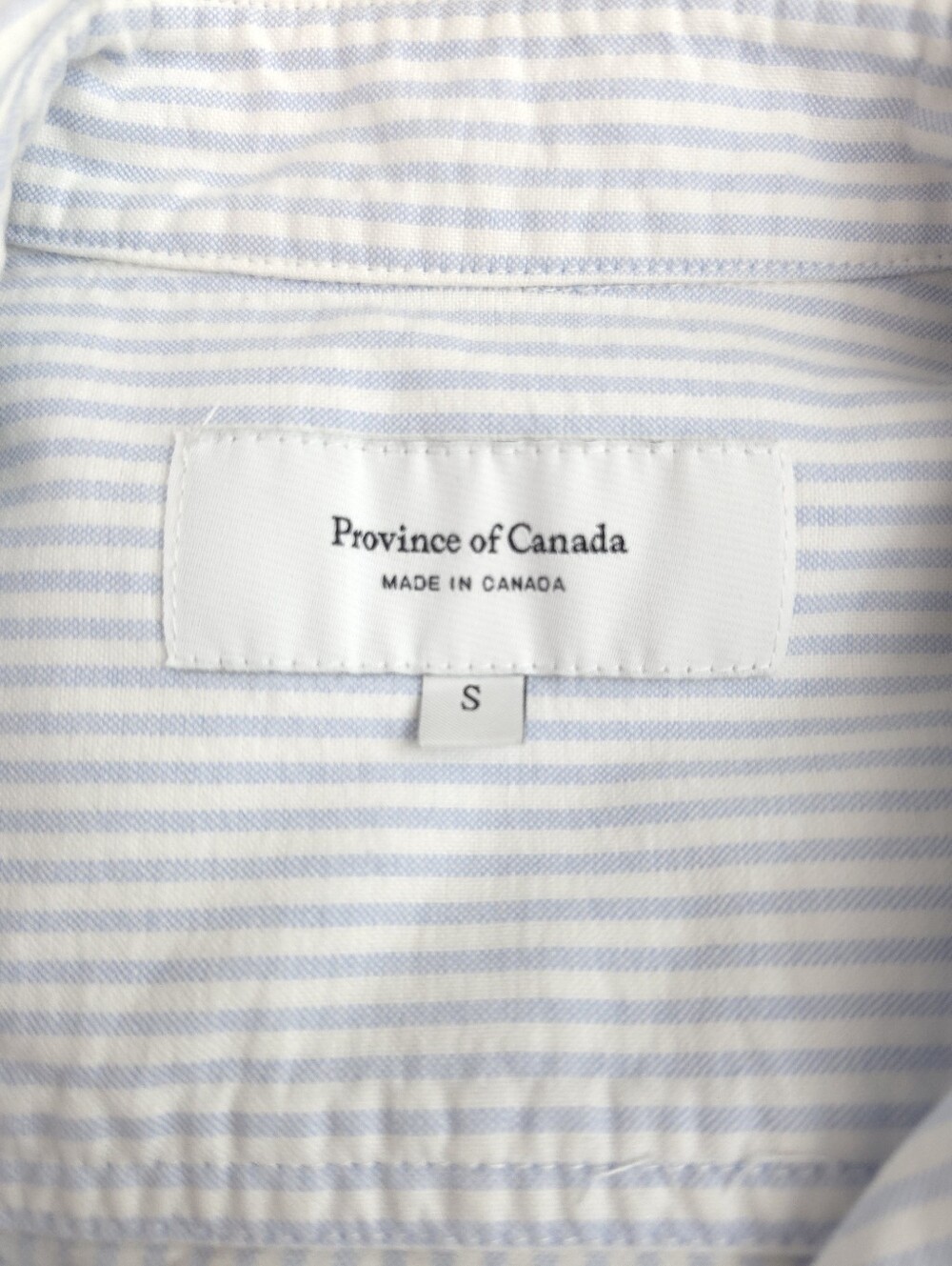 Province Of Canada Oxford Light Blue & White Stripe Button-Up Shirt Dress - Picture 6 of 11